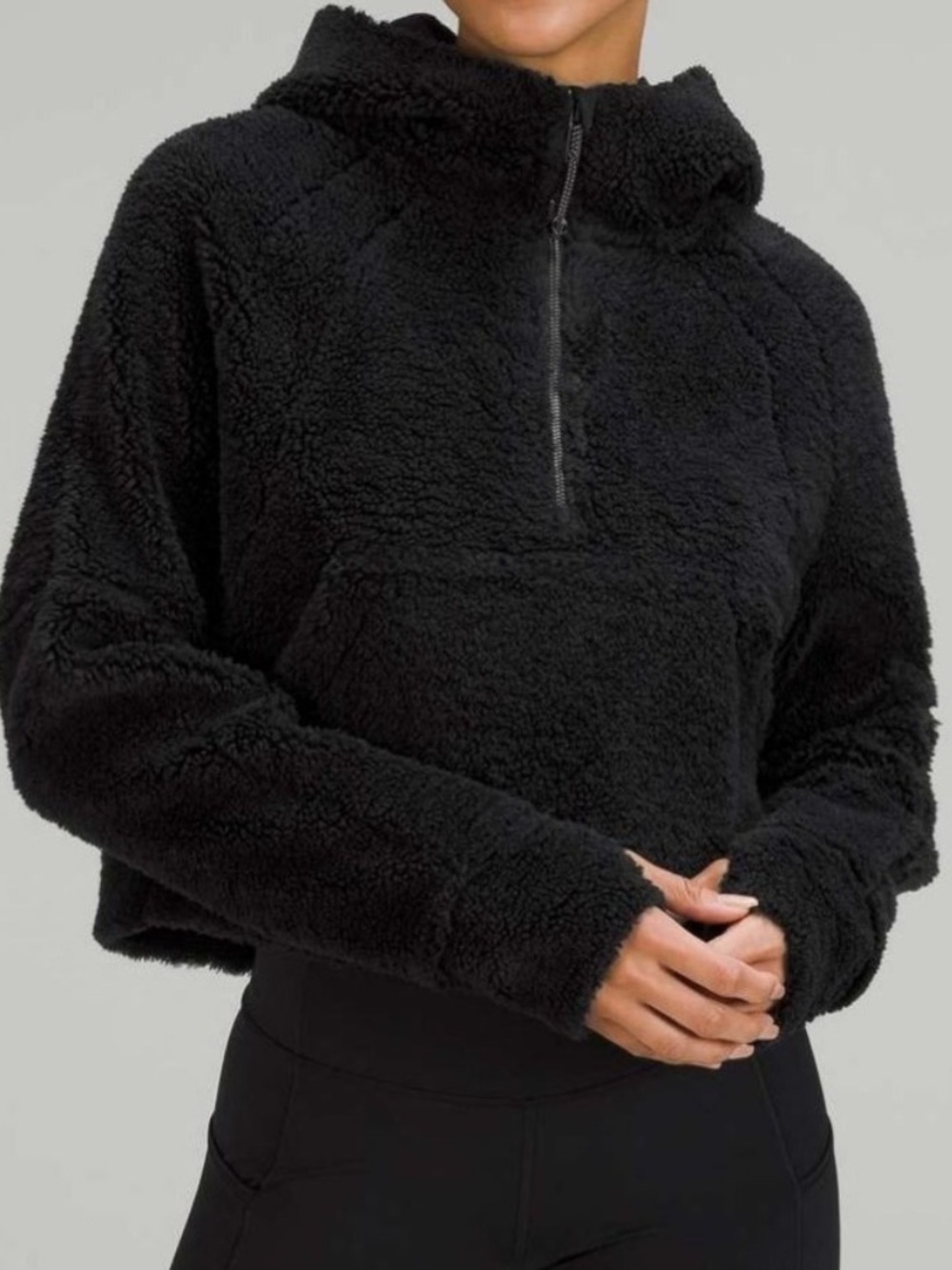 Lululemon Scuba Oversized Half Zip Fleece Black Pullover Hoodie Size S